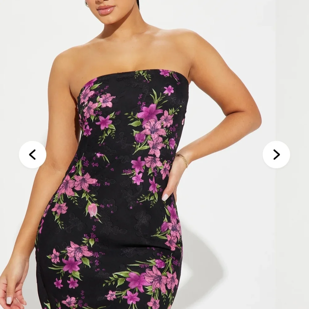 Fashion Nova Black and Pink Floral Maxi Dress - Picture 5 of 5